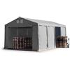 TOOLPORT Tendone deposito 5x8 m Tendone Industriale Tendostruttura con Altezza Laterale 3m Grigio telone in PVC 850 N Impermeabile utilizzo continuativo con Apertura con Cerniera