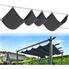 CeyKvo Tenda da sole estensibile in tessuto Oxford di poliestere, motivo ondulato, con corda di montaggio, per terrazza e pergola (grigio scuro, 1 x 4 m)