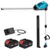 Eznaobo Tagliasiepi Telescopico a Batteria 2,6 m, Tagliasiepi a Batteria 21V con 2 Batterie 4000 mAh, Lama a Doppia Azione 48cm, Testa Orientabile a 135°, Per Siepi e Arbusti