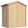 TIMBELA M367C1 Casetta da Giardino in Legno 1,98 m², Capanno da Giardino per Esterno con Pareti da 19 mm, Casetta in Legno per Attrezzi e Biciclette, Porte a Due Battenti, Senza Pavimento
