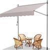 Fiqops Tenda da Sole a Bracci con Manovella, 250x120cm Tenda da Sole per Balcone, Regolabile in Altezza, Idrorepellente, Senza Forare, in metallo e 100% poliestere, Beige