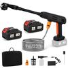 GJCrafts Idropulitrice a batteria, 1000 PSI (69 bar), 336 l/h, pistola portatile con 2 batterie da 4000 mAh, ugello girevole multifunzione, 7 m, tubo per auto, pavimento, terrazza, finestra, giardino