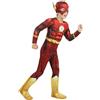 Funidelia | Costume Flash muscoloso - The Flash per bambino Supereroi, DC Comics, Justice League - Costume per Bambini e accessori per Feste, Carnevale e Halloween - Taglia 7-9 anni - Rosso