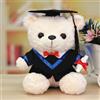 FGen Orsacchiotto per la Laurea, Orsacchiotto Peluche, Orsetto di Peluche, Regali Laurea, Orso di Peluche con Diploma e Cappello di Dottore, per Scuola Laurea Decoro (Bianco, collo blu)