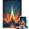 JIANGENNF Puzzle da 1000 pezzi per adulti Decollo di un razzo spaziale, giocattolo fai da te, attività divertenti da fare in casa, per rafforzare l'amore tra le coppie 38x26cm