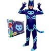 Funidelia Costume Ufficiale di Gattoboy PJ Masks deluxe per bambino, Include tuta con coda, maschera e guanti - Tenuta per bambini per feste, Carnevale e Halloween - Taglia 3-4 anni