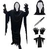 Aicerous® Scream Ghostface Costume di Halloween Ghost Face Costume Costume da Fantasma Urlante Spaventoso, adatto per Halloween, Carnevale, Feste in Maschera, Horror party (XL)