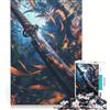 JIANGENNF Puzzle da 1000 pezzi Lama del Drago Azzurro, giocattolo educativo, divertente antistress, per rafforzare l'amore tra le coppie 38x26cm
