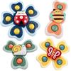 Winfnalsis 4 Pezzi Giochi Bagnetto Neonato, Spinner Bambini | Giocattoli Spinner a Ventosa Sensoriali per Bambini, Ape Farfalla lumache Coccinella Giocattoli per Bagno Del Bambino