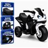 TOYSCAR Moto Elettrica per Bambini 18-36 Mesi Licenza Ufficiale BMW S1000RR 6V Versione Deluxe Sedile Pelle Suoni e Luci Portata 20KG (Nera)