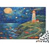 N5D9Z6E2 Faro Notte Stellata Puzzle 1000 Pezzi Cartone per Adulti Costa Mare Paesaggio Game Relax Casa Regalo Famiglia 52x38cm/1000pcs