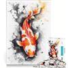 JIANGENNF Puzzle per adulti da 1000 pezzi con carpe koi fiammeggianti, gioco interattivo, per divertimento in famiglia, compleanni e altre occasioni 38x26cm