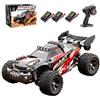 Ledovan 60KM/H Auto Telecomandato Senza Spazzole per Adulti, 1/18 RC Camion Offroad Tutto Terreno, 2.4 GHz Alta Velocità Auto RC Veloci, Truggy Impermeabile, 3 Batterie, Rosso