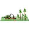 siku 5605, Set forestale con trattore, 2 Piattaforme e 5 alberi, Plastica, Verde, Multifunzionale