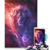 JIANGENNF Puzzle da 1000 pezzi per ragazzi con il leone dalla criniera fiammeggiante, gioco rilassante, corsa di velocità manuale, ideale per compleanni e Natale 38x26cm