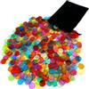 QEQSHQO 100 Pezzi Colorate,da Bingo,contatori di plastica Che contano fiches Fiches segnalini di Gioco matematici Trasparenti,conteggio matematici con Una Scatola di immagazzinaggio