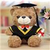 FGen Orsacchiotto per la Laurea, Orsacchiotto Peluche, Orsetto di Peluche, Regali Laurea, Orso di Peluche con Diploma e Cappello di Dottore, per Scuola Laurea Decoro (Bruno, collo giallo)