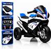 TOYSCAR Moto Elettrica per Bambini 12V BMW HP4 Race con Licenza Ufficiale, 3 Ruote, Sedile in Pelle, Luci LED, Musica, USB e AUX, Batteria Ricaricabile, 18-60 Mesi (Bianco)