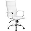 Dmora - Sedia da Ufficio Kanaka, Poltrona direzionale con braccioli, Sedia ergonomica da Ufficio, Bianco, Cm 63x54h106/116