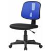 Dmora - Sedia con Ruote Nowra, Sedia operativa da Ufficio, Seduta ergonomica da Ufficio, 49x43h81/93 cm, Nero e Blu