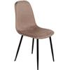 Dmora - Sedia Pismo, Poltrona Rivestita in Velluto, Sedia da Pranzo Imbottita, Seduta per riunioni, 45x56h87 cm, Grigio Tortora