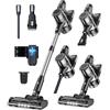 Syntecno Aspirapolvere Senza Fili Scopa Elettrica - Potente Filo Batteria Cordless Vacuum Cleaner Scope Elettriche Sacco Portatile Ciclonico Silenzioso per Divano Tappeti Parquet Pavimenti Peli di Animali