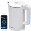 Aigostar Benjamin - Bollitore Elettrico Smart (40°C-100°C), 2200W, 1.7L, Controllo Wi-Fi & Voce (Alexa/Google Home), Doppia Parete Cool-Touch, Acciaio Inox, Mantenimento Calore 24H, BPA-free, Bianco