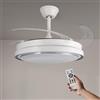 M mimotec - Ventilatore da soffitto con luce LED Stella del cappuccio bianco, telecomando, motore DC, 6 velocità, silenzioso, pale retrattili, funzione estate-inverno, timer, CCT