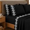 PETTI Artigiani Italiani - Set Lenzuola Singole Percalle Cotone con Pizzo Macramè Grigio Fumo, Completo Letto 3 Pezzi, 100% Made in Italy