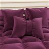 PETTI Artigiani Italiani - Cuscini Arredo in Velluto con Imbottitura, Cuscino per Camera da Letto, Divano Salotto, con Federa a Sacco, Fiocco Prugna - 50 x 40 cm