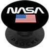 Nasa Maglietta a maniche lunghe con logo della NASA con bandiera americana PopSockets PopGrip Adesivo