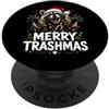 Merry Mischief Raccoons Divertente Merry Trashmas Feral Santa Raccoon Christmas Meme PopSockets PopGrip Adesivo