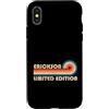 Retro Name Vault Custodia per iPhone X/XS ERICKSON Retro 70s 80s Sunset Stripe