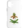 The Botany Bureau Custodia per iPhone 16 Plus Illustrazione della pianta dell'orchidea pantofola della signora Paphiopedilum