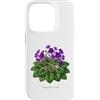 The Botany Bureau Custodia per iPhone 14 Pro Africano viola pianta illustrazione Saintpaulia ionantha