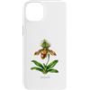 The Botany Bureau Custodia per iPhone 14 Plus Illustrazione della pianta dell'orchidea pantofola della signora Paphiopedilum