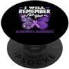 Alzheimer's Awareness Purple Ribbon Appa Nastro per la consapevolezza dell'Alzheimer con farfalla floreale PopSockets PopGrip Adesivo