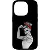Anne Cha Art Custodia per iPhone 14 Pro Girl Power GRL PWR - Rivettatrice moderna Rosie the Rivettatrice Pin Up Retro Art