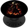 Moonlit Monster Goat Capra Fuoco Fantasia Oscura Mostro Gotico Spettrale Halloween Art PopSockets PopGrip Adesivo