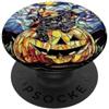 MoonPumpkin Spooky Stained Glass Witch P MoonPumpkin Spooky Stained Glass Witch Cat Pumpkin Pattern PopSockets PopGrip Adesivo