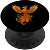 phoenix mythic bird fantasy rebirth faun Phoenix Mitico Piume Ornamentali PopSockets PopGrip Adesivo