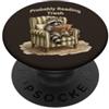 Reader Bookworm Book Lover Divertente amante dei libri Raccoon probabilmente legge spazzatura PopSockets PopGrip Adesivo