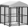 PawHut Recinto per Cani Taglia Piccola e Media con Tettuccio 122x122x138cm | Kennel Casetta per Cani e Galline