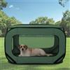 CAIEJSAEN 92 x 52 x 52 cm, pieghevole, in tessuto Oxford, per cani, traspirante, portatile, portatile, per auto e viaggi per cani, borsa in tessuto (verde)