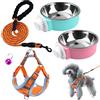 BITEFU Set di 5 ciotole per cani da appendere, con pettorina per cani di piccola taglia, colore arancione, piccola campana, molto adatta per cani di piccola e media taglia come barboncini.