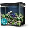 AQPET NEYA Acquario da Scrivania con Filtro e Pompa Inclusi, LED 5 Modalità e Porte USB - Mini Acquario in Acrilico con Coperchio Apribile, Ideale per Betta, Caridine e Piante Acquatiche 5lt (Nero)
