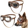BWOOOWE 2 Pezzi Occhiali da Sole per Cani Stile Vintage da Moto Protettivi Protezione gli Occhi per Cani Occhiali Cane