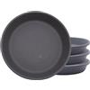 The HC Companies SLI06000A42T036LREFD - Sottovaso Rotondo Classico, in plastica, 15,2 cm, Confezione da 4, Colore: Grigio Caldo