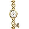 CARLIEN Orologio al quarzo ovale dorato da donna - cinturino sottile in lega di acciaio - numeri romani - orologio elegante e delicato da donna, C oro bianco, Moda, vintage, lusso