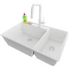 PRIMAGRAN Lavandino da Cucina al Mobile 80cm + Rubinetto, 78x53cm